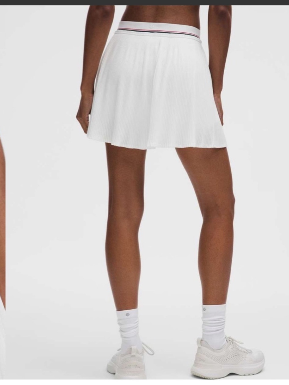 Lululemon Logo-Waist Micro-Pleat Mid-Rise Tennis Skirt Long White size XXS - Picture 2 of 11